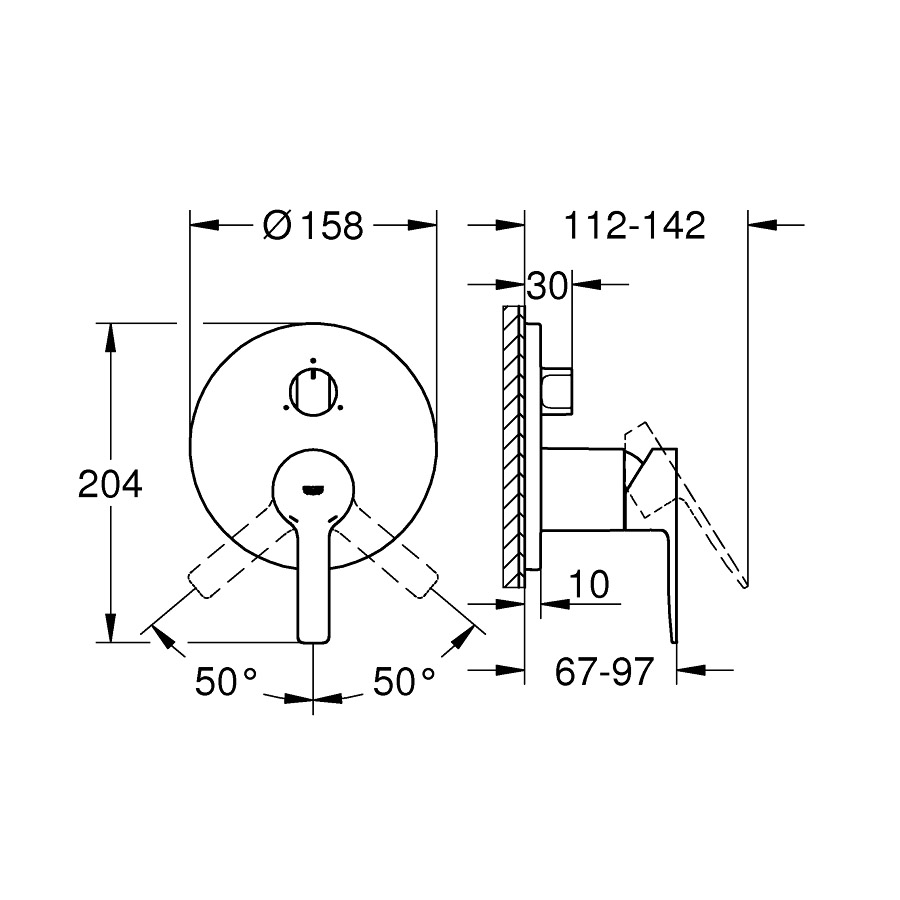 Grohe24095001 Conceal Bath & Shower Mixer with 3Way Diverter Bacera