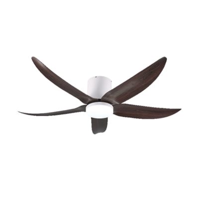 Bestar VITO 5 52 inch DC Ceiling Fan with LED (White + Dark Wood)