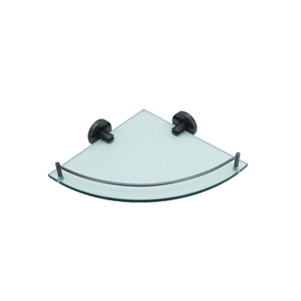 Fidelis FT0605HGM Corner Glass Shelf (Gun Metal) Bacera