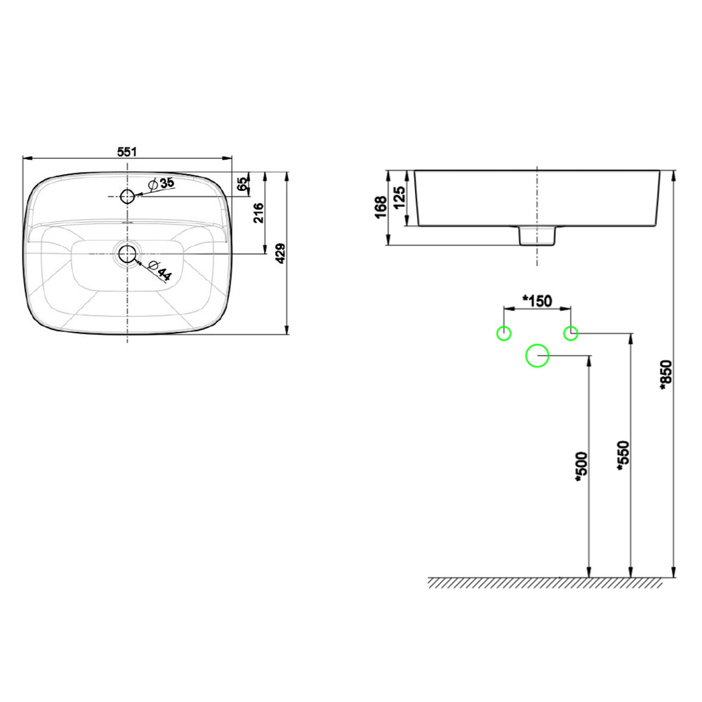 American Standard CCAS06181010410F0 Signature Vessel Wash Basin Bacera