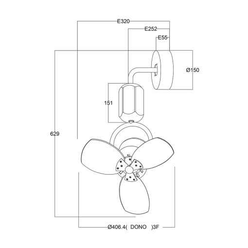 Fanco DONO Wall Fan (Black Wood) Bacera