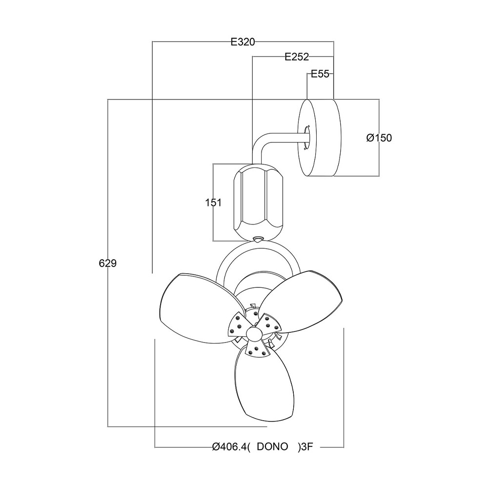 Fanco DONO Wall Fan (Black) Bacera