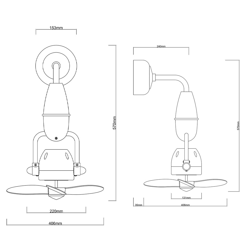 Fanco NANO Wall Fan (Rose Gold) Bacera