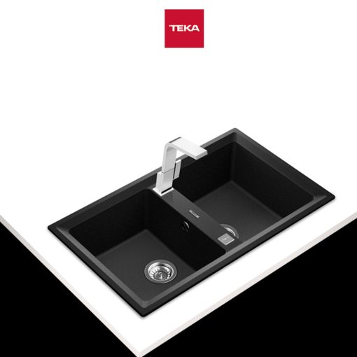 Teka Stone 90 B-TG-2B-AUTO Tegranite Granite Kitchen Sink (Black)