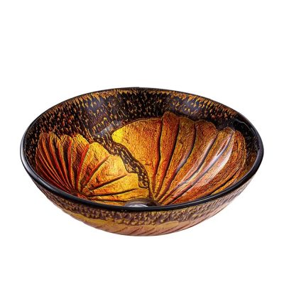 AB-BWY14032-Glass-Basin-Brown-Orange color