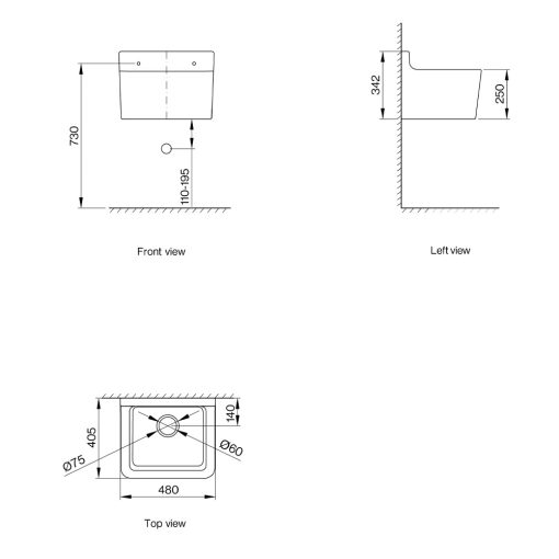 Axent DUNE L5868101M2 Utility Sink Bacera