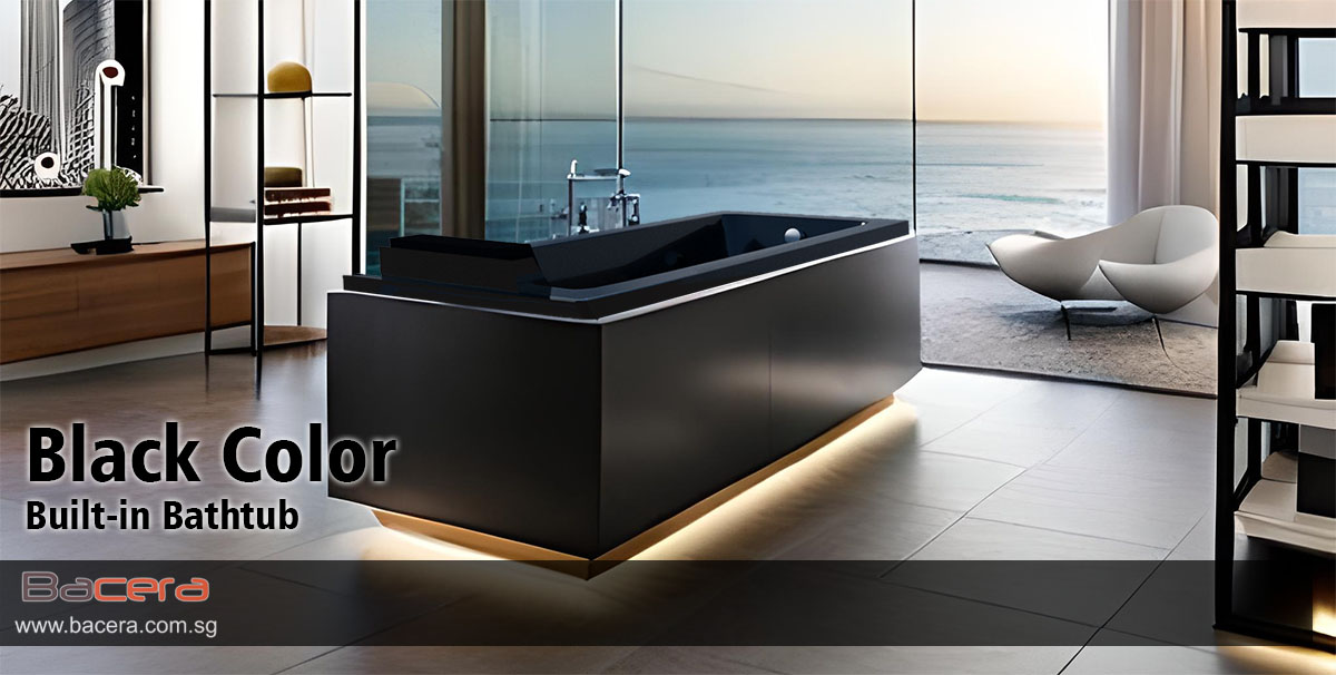BT5542BK BuiltInBathtub (Black Color) Bacera