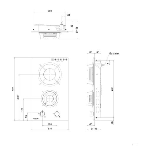 Fujioh-FH-GS2525-SVGL-Glass-Cooker-Hob Technical Specification