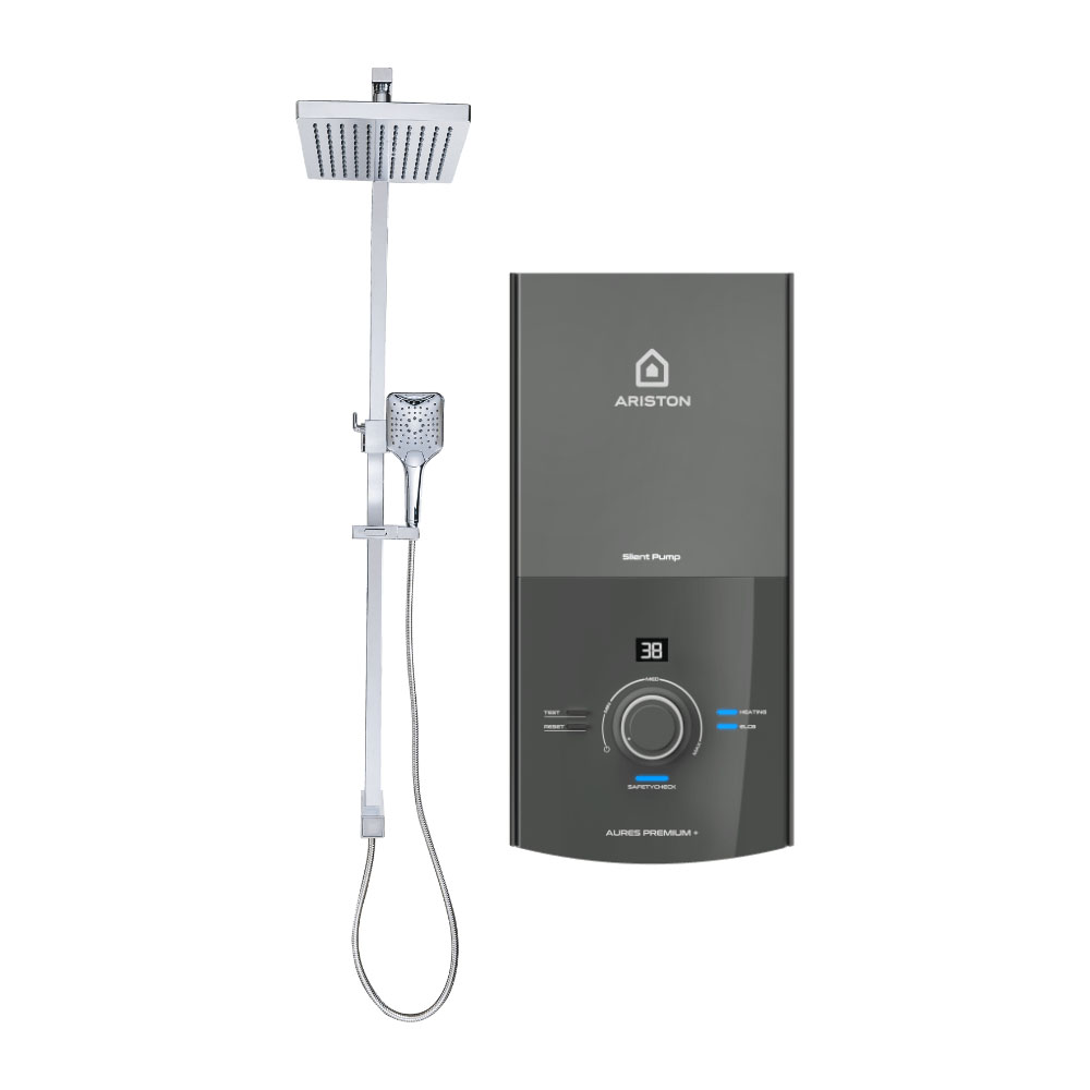 Ariston Aures Premium Plus PUMP & RAINSHOWER Instant Water Heater Bacera