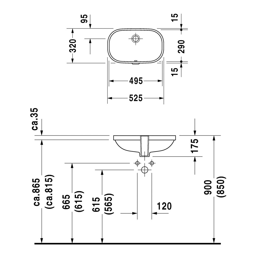 Duravit-D-Code-033849-Under-Counter-Wash-Basin | Bacera