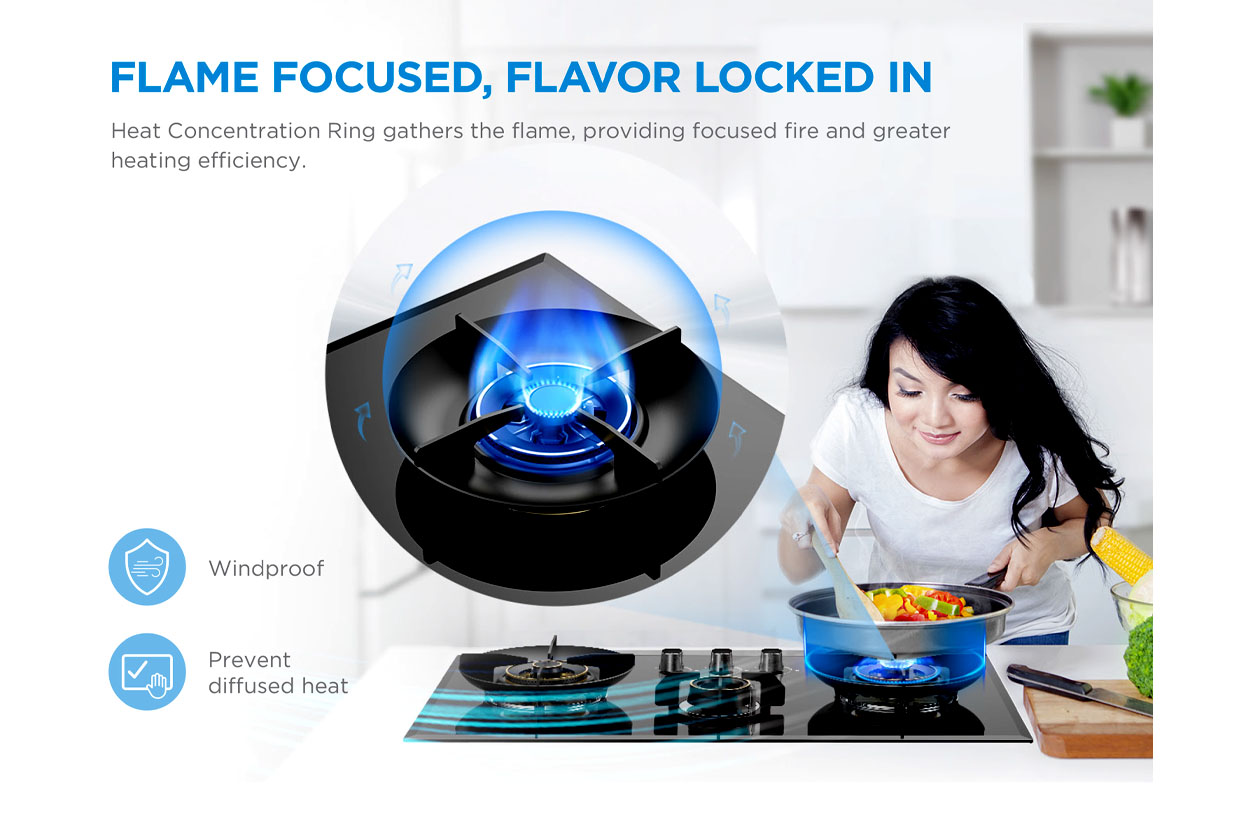 Midea Gas Cooker Hob Flame Focused Features