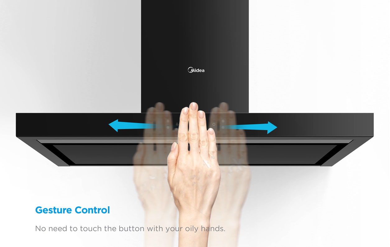 Midea MBI-90M79BK-SG Chimney Hood Gesture Control