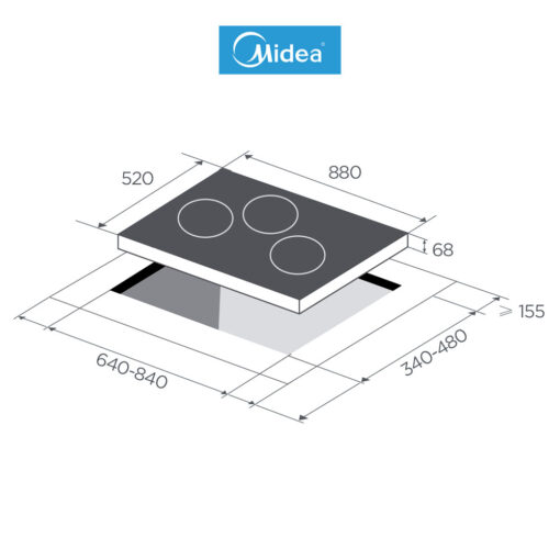 Midea MBI-SN30-SG Built-In Gas Cooker Hob Technical Specifications