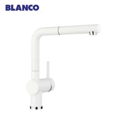 BLANCO LINUS-S Kitchen Sink Mixer with Pull Out Spout (White)