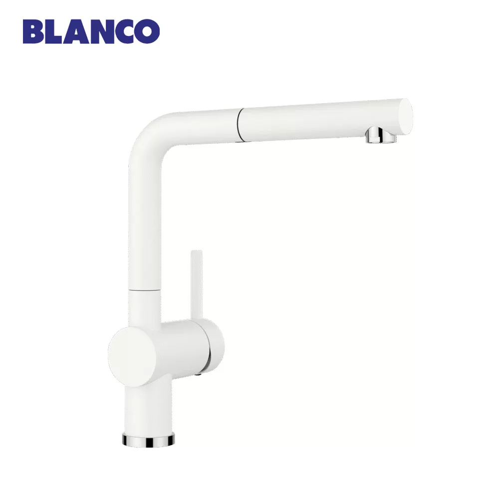 BLANCO LINUS-S Kitchen Sink Mixer with Pull Out Spout (White)