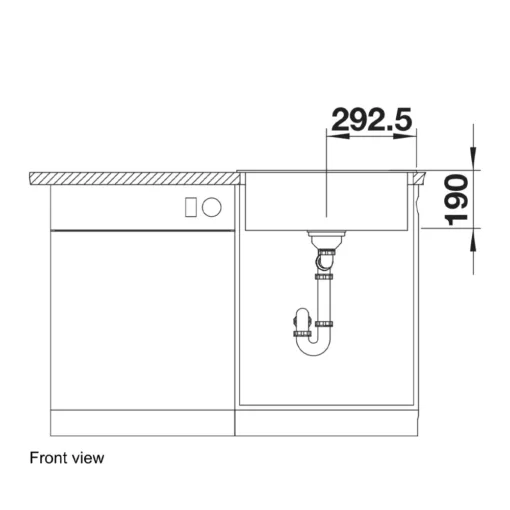 BLANCO Legra 6 Undermount Stainless Steel Sink Technical Specification Drawing Front View