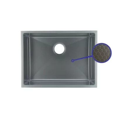 Fidelis FSD-23602HC-NBK Honeycomb Nano Stainless Steel Kitchen Sink (Black)