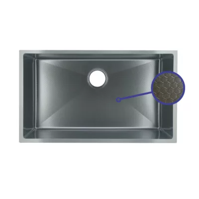 Fidelis FSD-23625HC-NBK Honeycomb Nano Stainless Steel Kitchen Sink (Black)