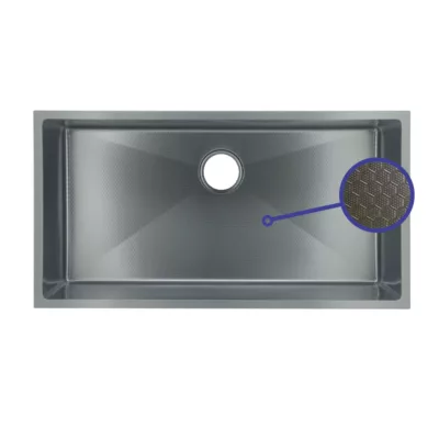 Fidelis FSD-23626HC-NBK Honeycomb Nano Stainless Steel Kitchen Sink (Black)