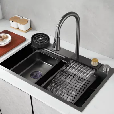 Nobel SB-7545-GM-500x500 nano stainless steel kitchen sink