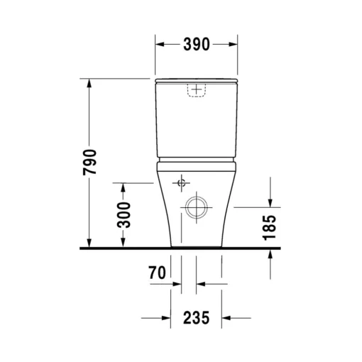 Duravit Durastyle 215509 Washdown-Close-Coupled-Water-Closet Technical Drawing