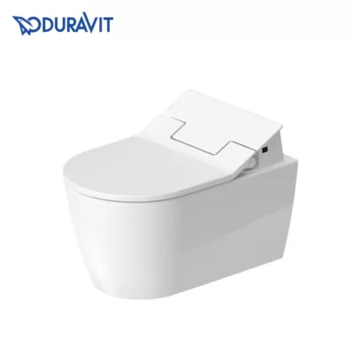 Duravit 257959 + 611000 ME by Starck Toilet Wall-Mounted for Shower Toilet seat HygieneFlush 01