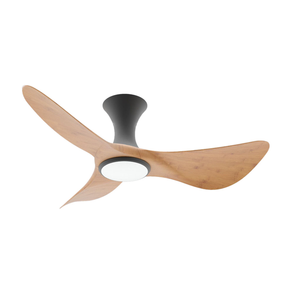 Alaska CURAH 52″ DC Ceiling Fan (Black / Parquet Wood) | Bacera