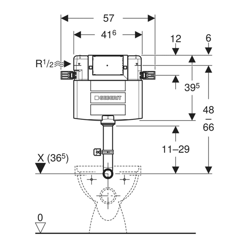 Geberit Omega 224.512.00.1 Concealed Cistern (Top n Front) Product Specifications