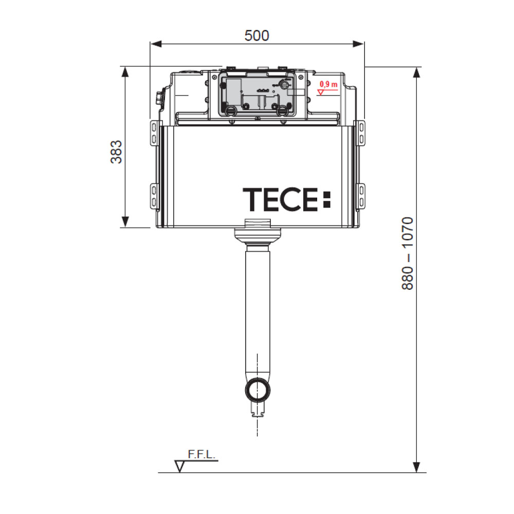 TECE 9370223 TECE Uni Concealed Cistern Adjustable - Image 2