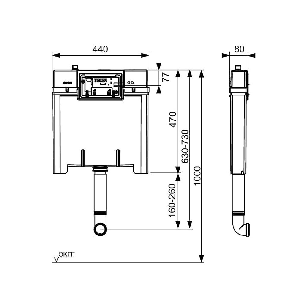 TECE 9370504 TECEbox Octa II Concealed Cistern - Image 2