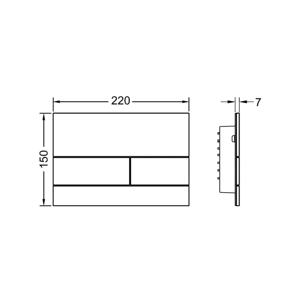 TECEsquare 9240801 Flush plate Product Dimension Spec Drawing