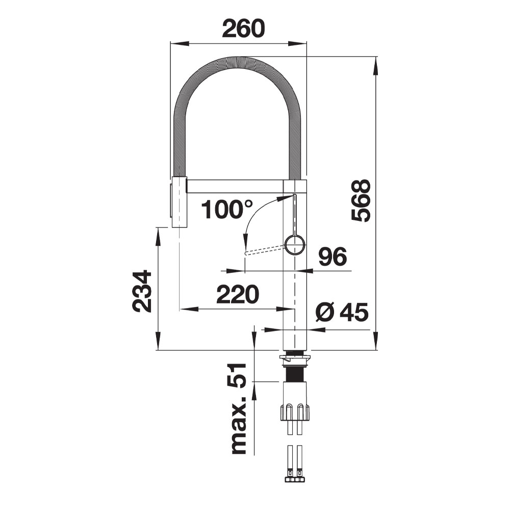 Blanco BLANCOCULINA-S II PVD Steel Mixer Tap BLANCOCULINA-SIIP