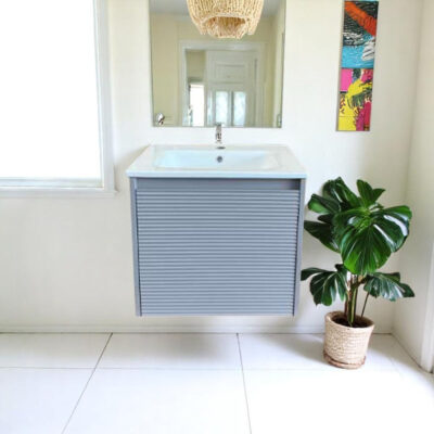 Cubi 5040111LG 500mm Fluted Door Series Basin Cabinet (Lavendar Grey)