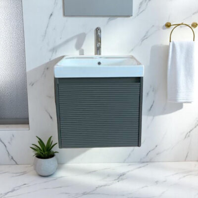 Cubi 5040111MG 500mm Fluted Door Series Basin Cabinet (Misty Green)
