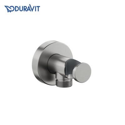 Duravit UV063-0009-070 Wall Union with Holder (Brushed Stainless Steel)