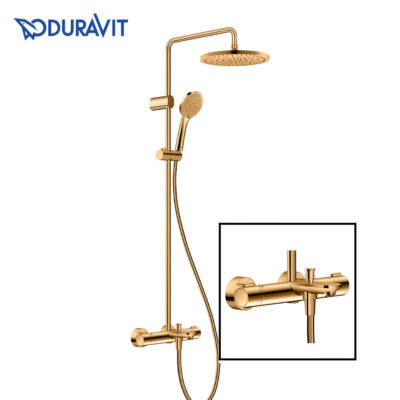 Duravit WAVE 528-0008-A04 Thermostatic 3-Way Shower System (Brushed Bronze)