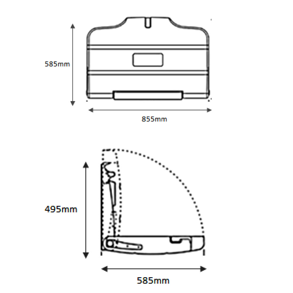 AWS BC-9601-Grey Baby Changing Station (Grey) Technical Drawing