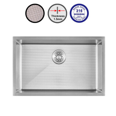 Boshsini BSQ-7045-BEE Nano-Bee Embossed 316 Stainless Steel Sink