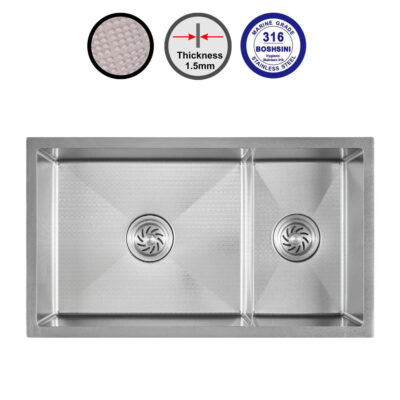 Boshsini BSQ-7845-BEE Nano-Bee Embossed 316 Stainless Steel Sink