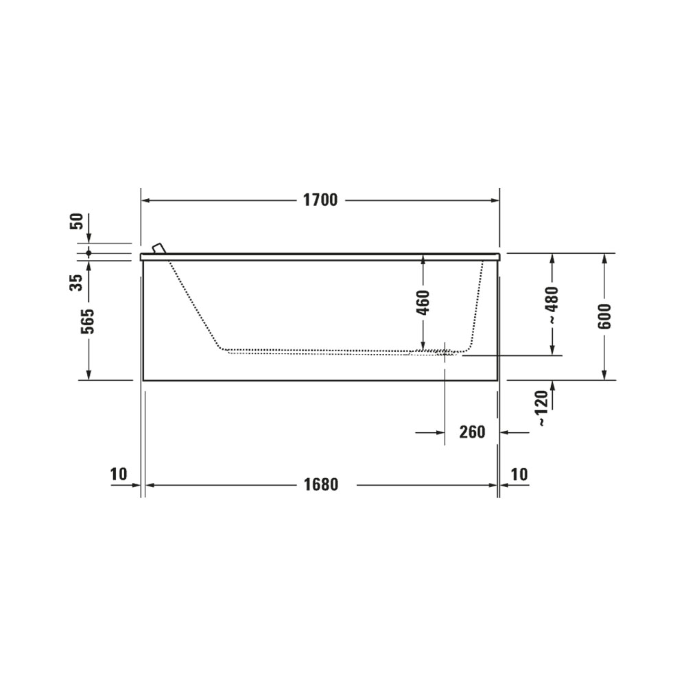 Duravit Starck 700335 Built-In Bathtub Technical Spec for Installations