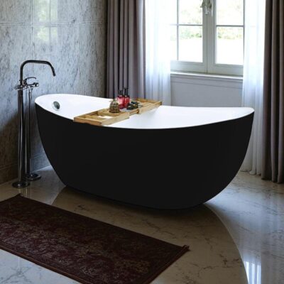 61010-Black Freestanding Bathtub (Black)