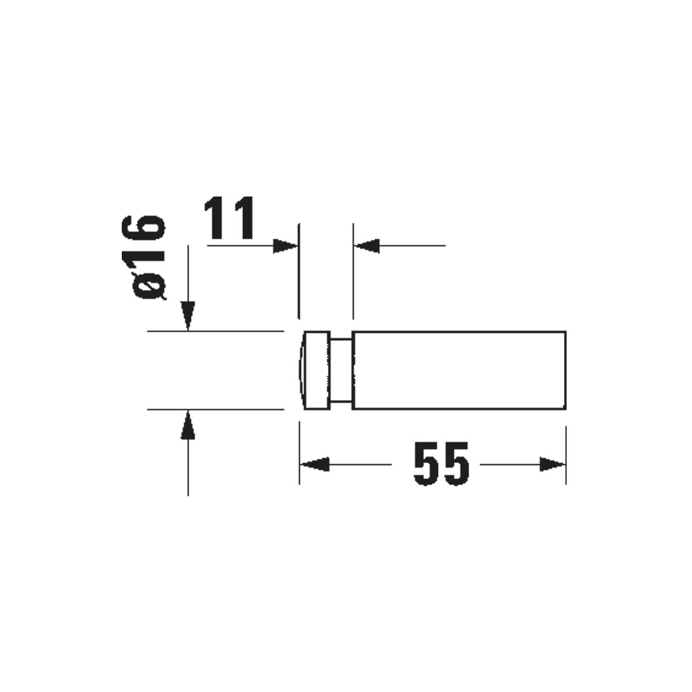 Duravit 0099041 D-Code Robe Hook Spec Drawing