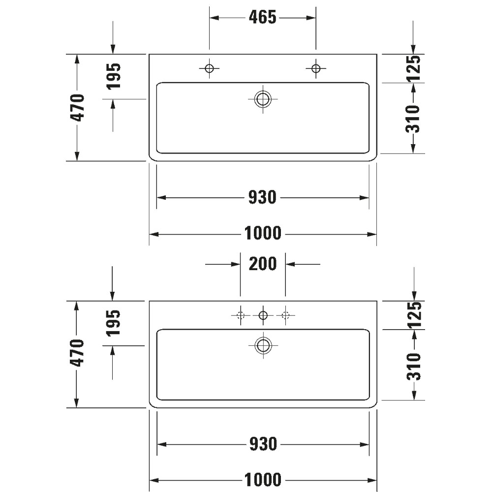 Duravit 045410-0030 Vero Wall Hung Basin spec 2