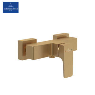 Villeroy-&-Boch-Architectura-Square-TVS12500100076-Single-lever-Shower-Mixer-(Brushed-Gold)
