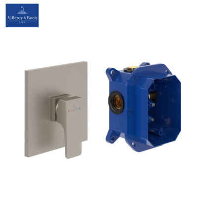 Villeroy-&-Boch-Architectura-Square-TVS12500200064+TVS00035100000-Conceal-Shower-Mixer-(Brushed-Nickel)