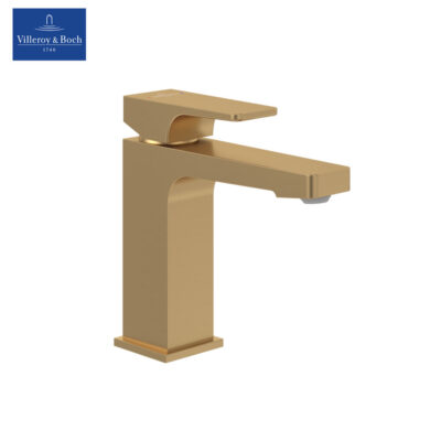 Villeroy-&-Boch-Architectura-Square-TVW12500100076-Single-lever-Basin-Mixer-(Brushed-Gold)