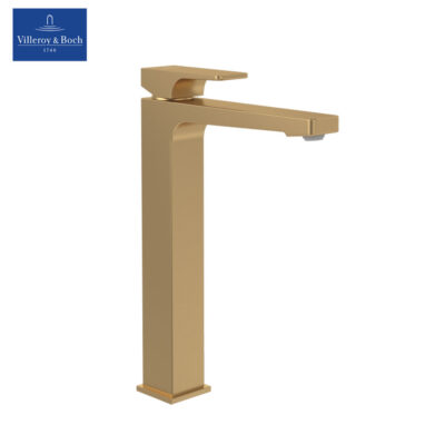 Villeroy-&-Boch-Architectura-Square-TVW12500200076-Single-lever-Tall-Basin-Mixer-(Brushed-Gold)