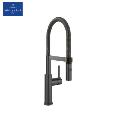 Villeroy-&-Boch-Steel-Expert-2-92800005-Stainless-Steel-Sink-Mixer-(Anthracite)