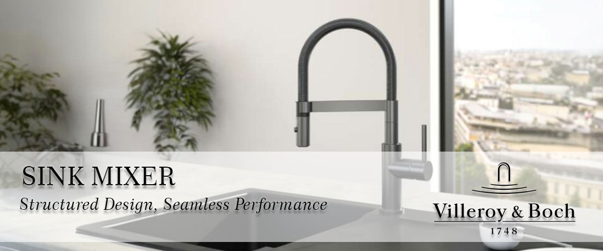 Villeroy-&-Boch-Steel-Expert-Compact-92730005-Stainless-Steel-Sink-Mixer-(Anthracite)-Background