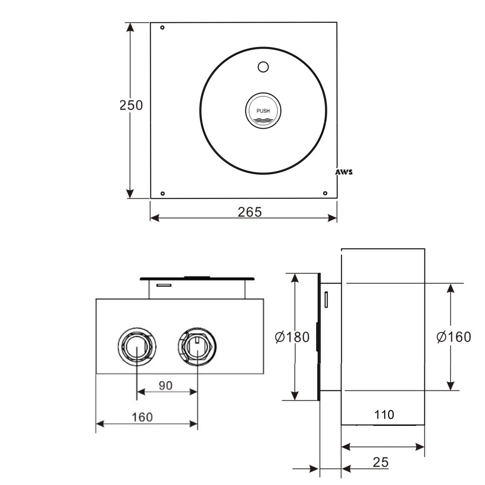 AWS-315R-CL-Single-Manual-WC-Flush-Valve-with-Cam-Lock-Technical-Specification